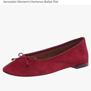 AEROSOLES Red Suede Ballet Flats with Bow
Home run